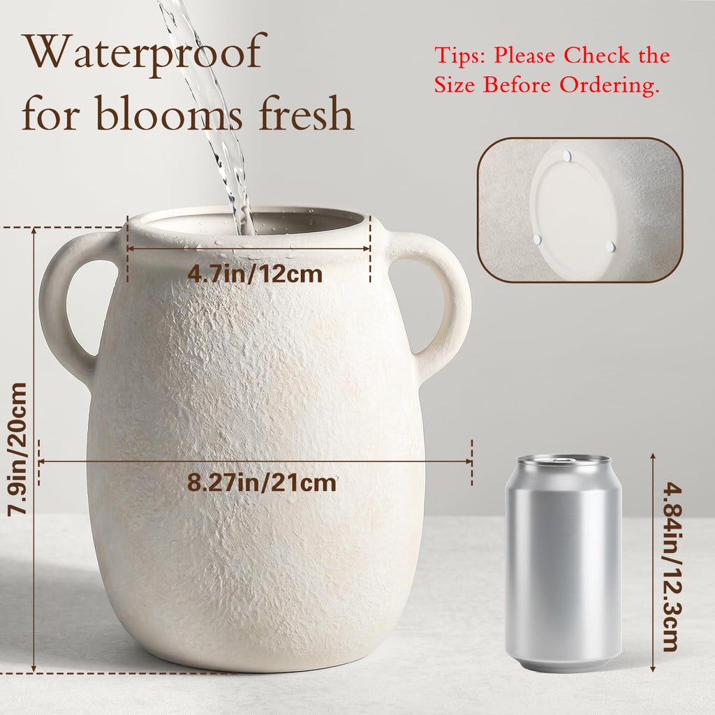 Ceramic Flower Vase, 7.9in Farmhouse Table Rustic Vases