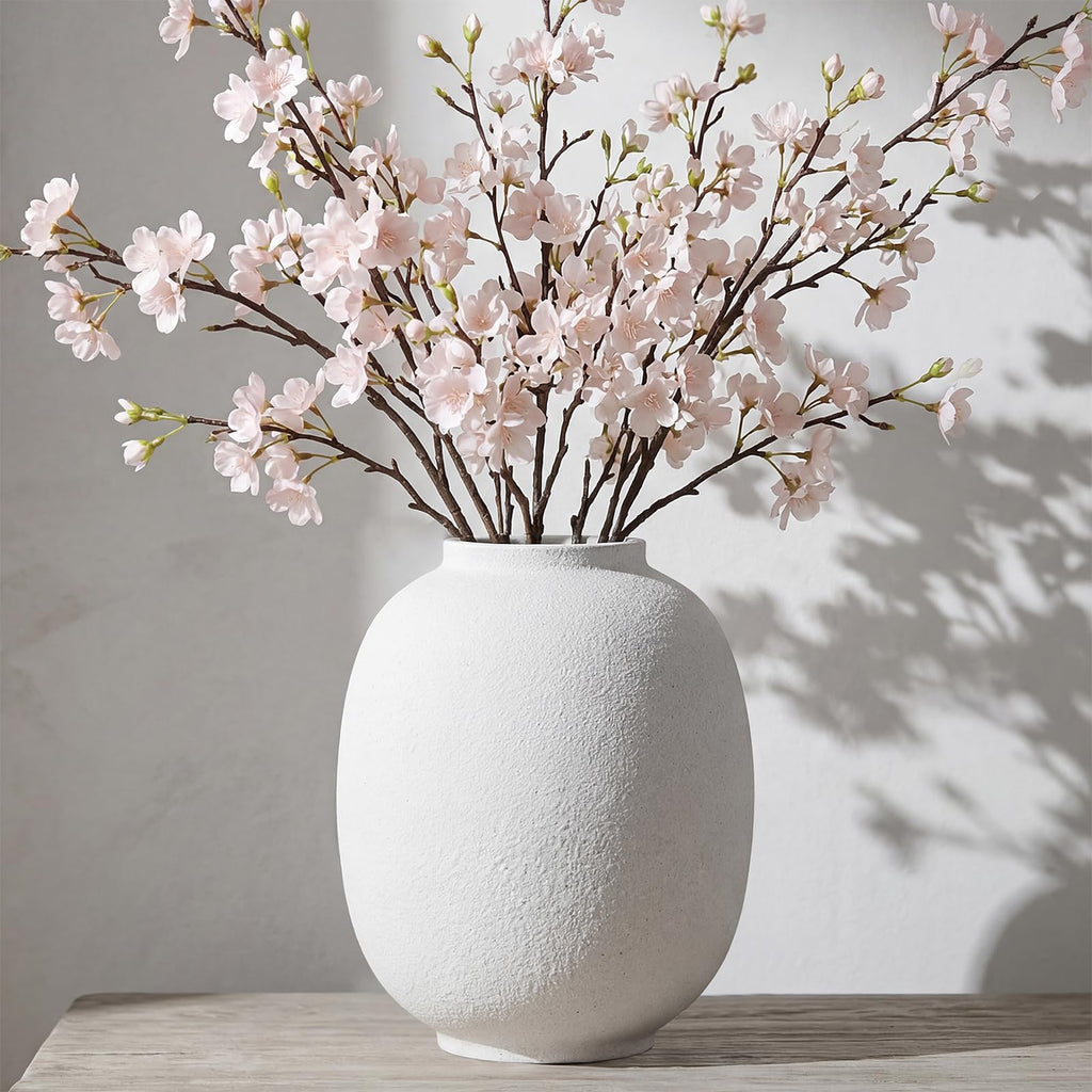 Ceramic Flower Vase, 7.9in Farmhouse Table Rustic Vases, Waterproof