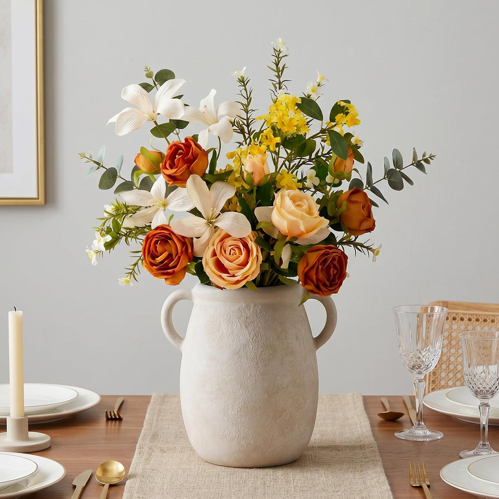 Ceramic Flower Vase, 7.9in Farmhouse Table Rustic Vases