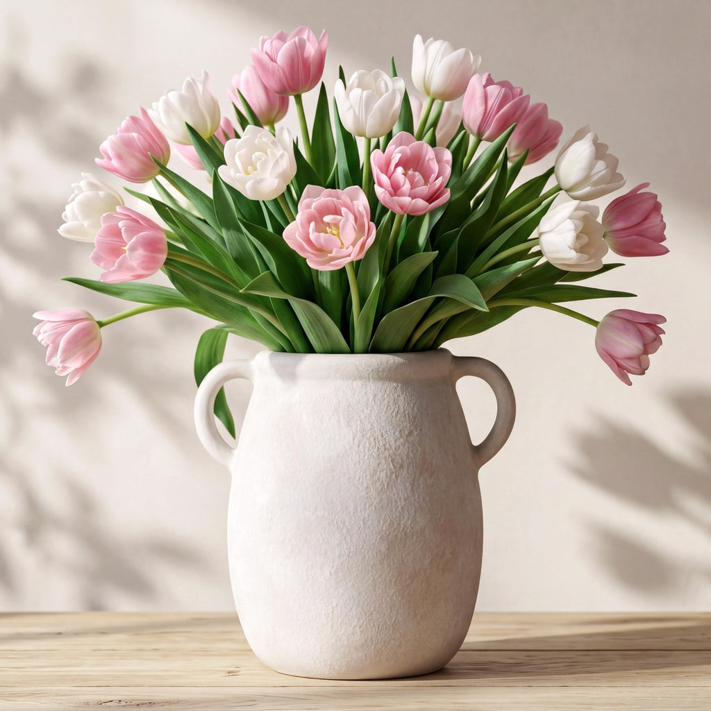 Ceramic Flower Vase, 7.9in Farmhouse Table Rustic Vases