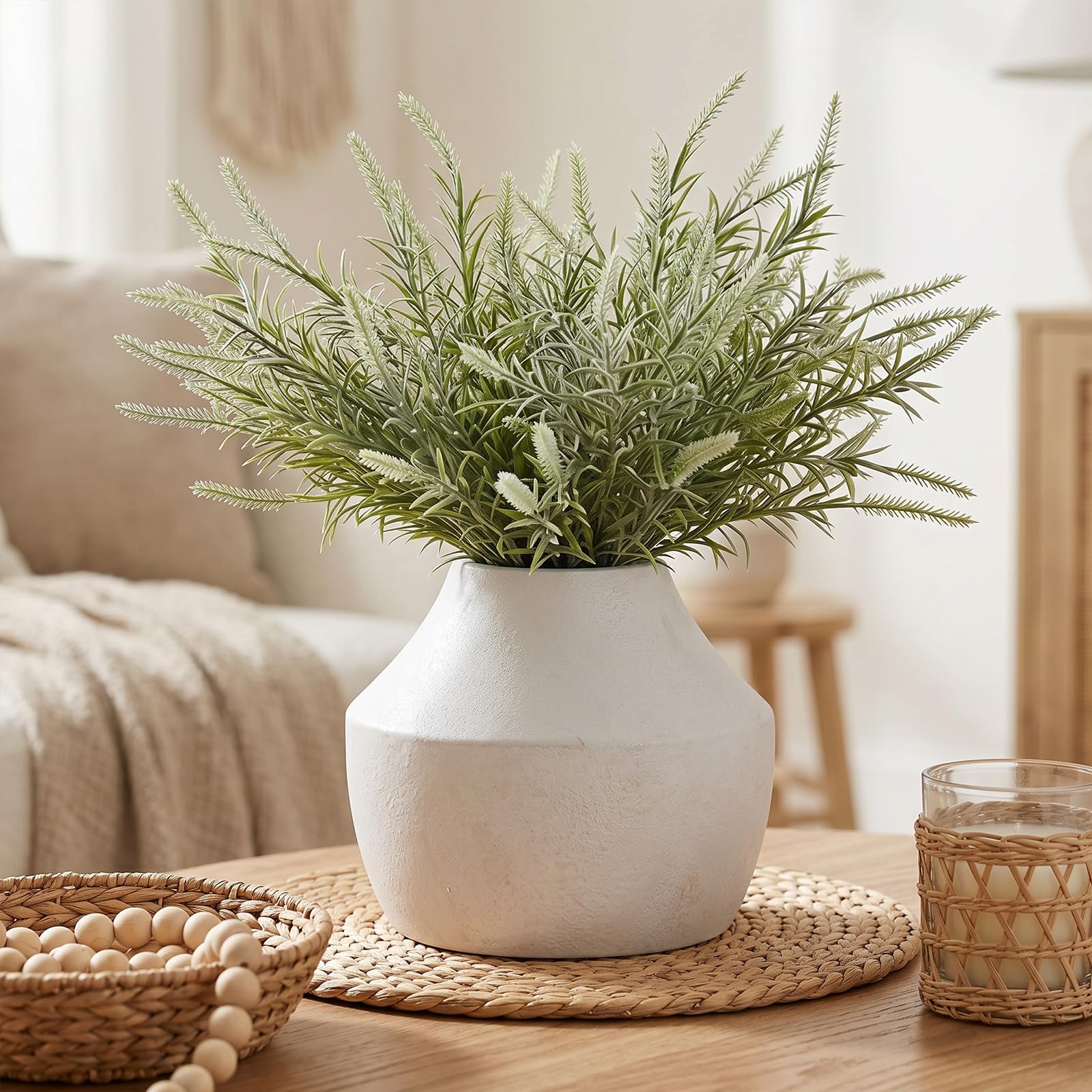 Ceramic Flower Vase, 5.2in Farmhouse Table Rustic Vases