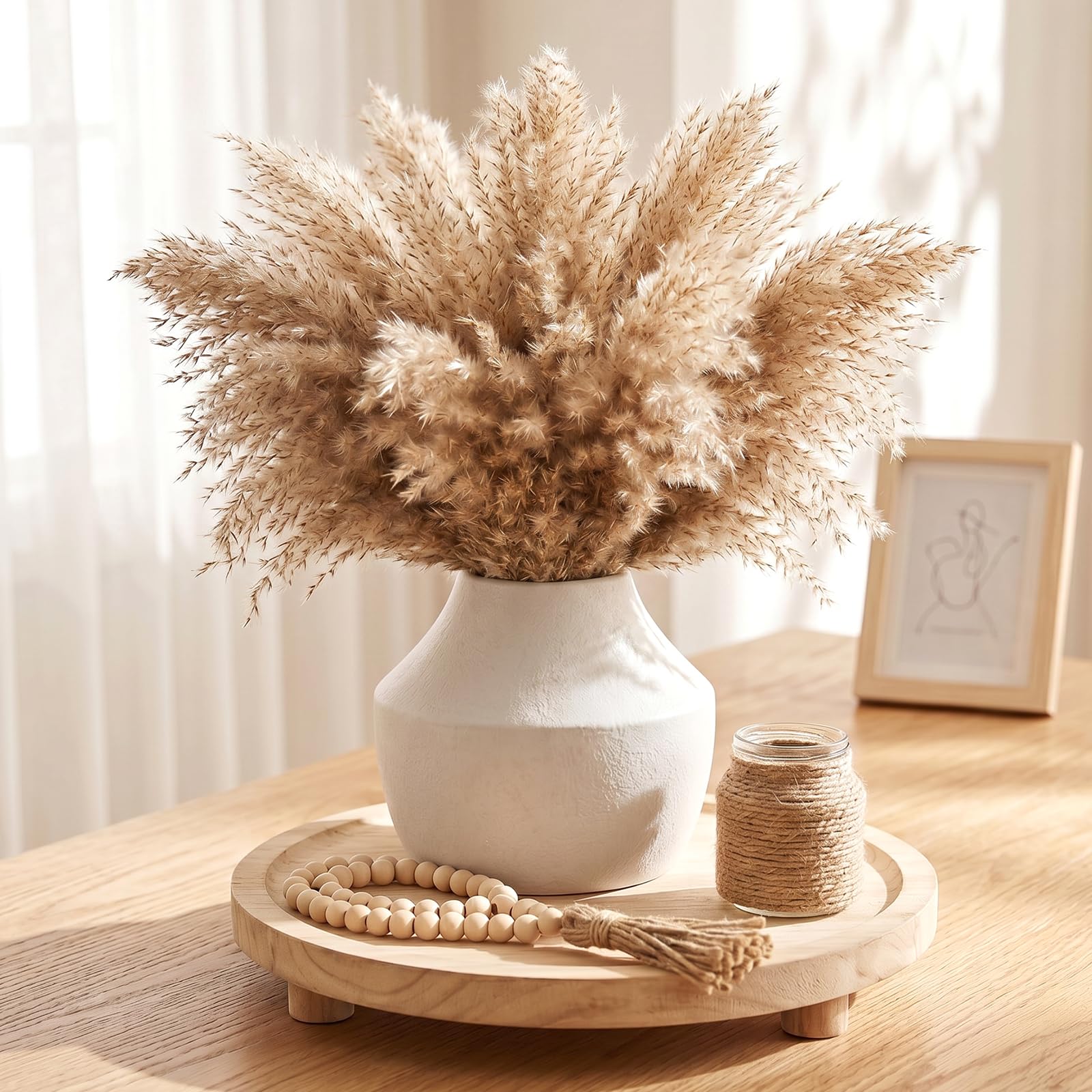 Ceramic Flower Vase, 5.2in Farmhouse Table Rustic Vases